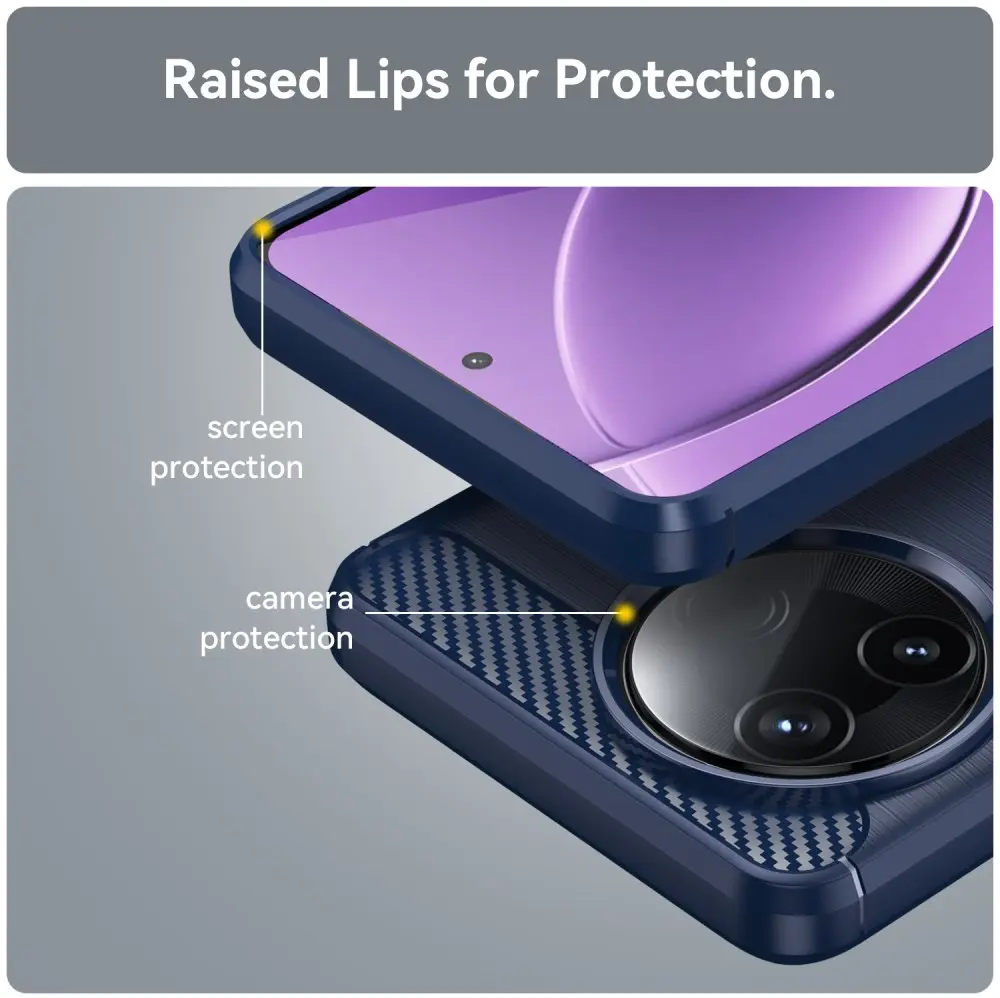 Xiaomi Poco F7 Pro Hoesje Geborsteld TPU Flexibele Back Cover Blauw afbeelding 7