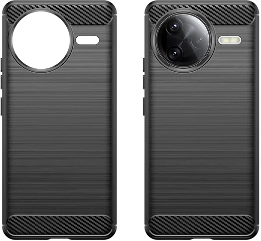 Xiaomi Poco F7 Ultra Hoesje Geborsteld TPU Flexibele Back Cover Zwart afbeelding 2