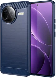 Xiaomi Poco F7 Ultra Hoesje Geborsteld TPU Flexibele Back Cover Blauw afbeelding