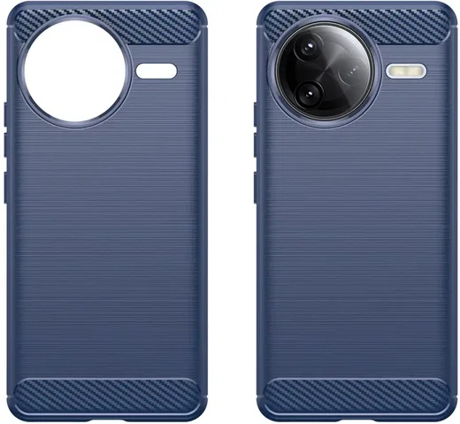 Xiaomi Poco F7 Ultra Hoesje Geborsteld TPU Flexibele Back Cover Blauw afbeelding 2