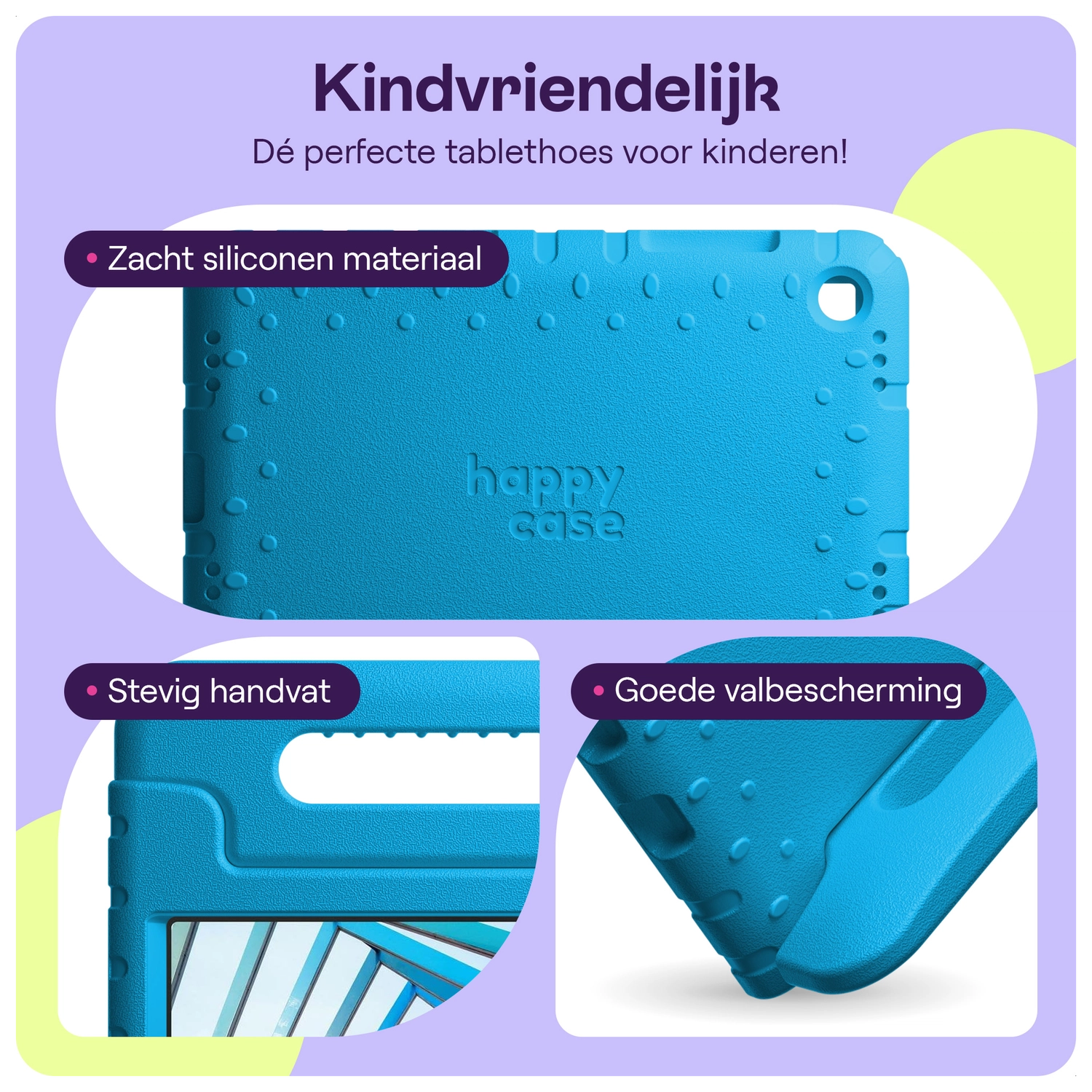 HappyCase Lenovo Tab M10 Gen 4 (2025) Kinder Tablethoes met Handvat Blauw afbeelding 3