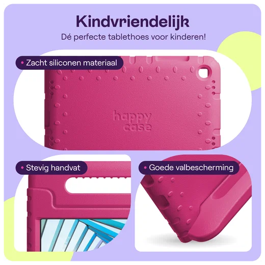 HappyCase Lenovo Tab M10 Gen 4 (2025) Kinder Tablethoes met Handvat Roze afbeelding 3