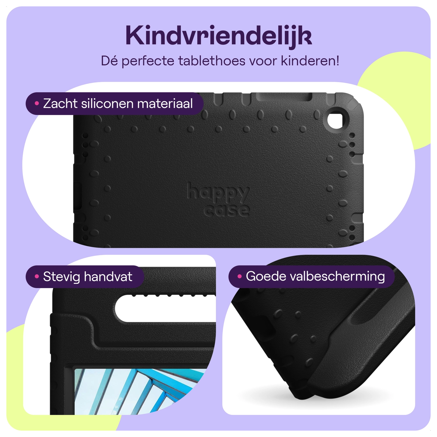 HappyCase Lenovo Tab M10 Gen 4 (2025) Kinder Tablethoes met Handvat Zwart afbeelding 2
