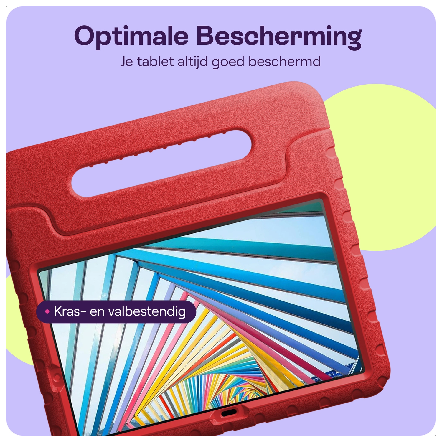 HappyCase Lenovo Tab M10 Gen 4 (2025) Kinder Tablethoes met Handvat Rood afbeelding 5