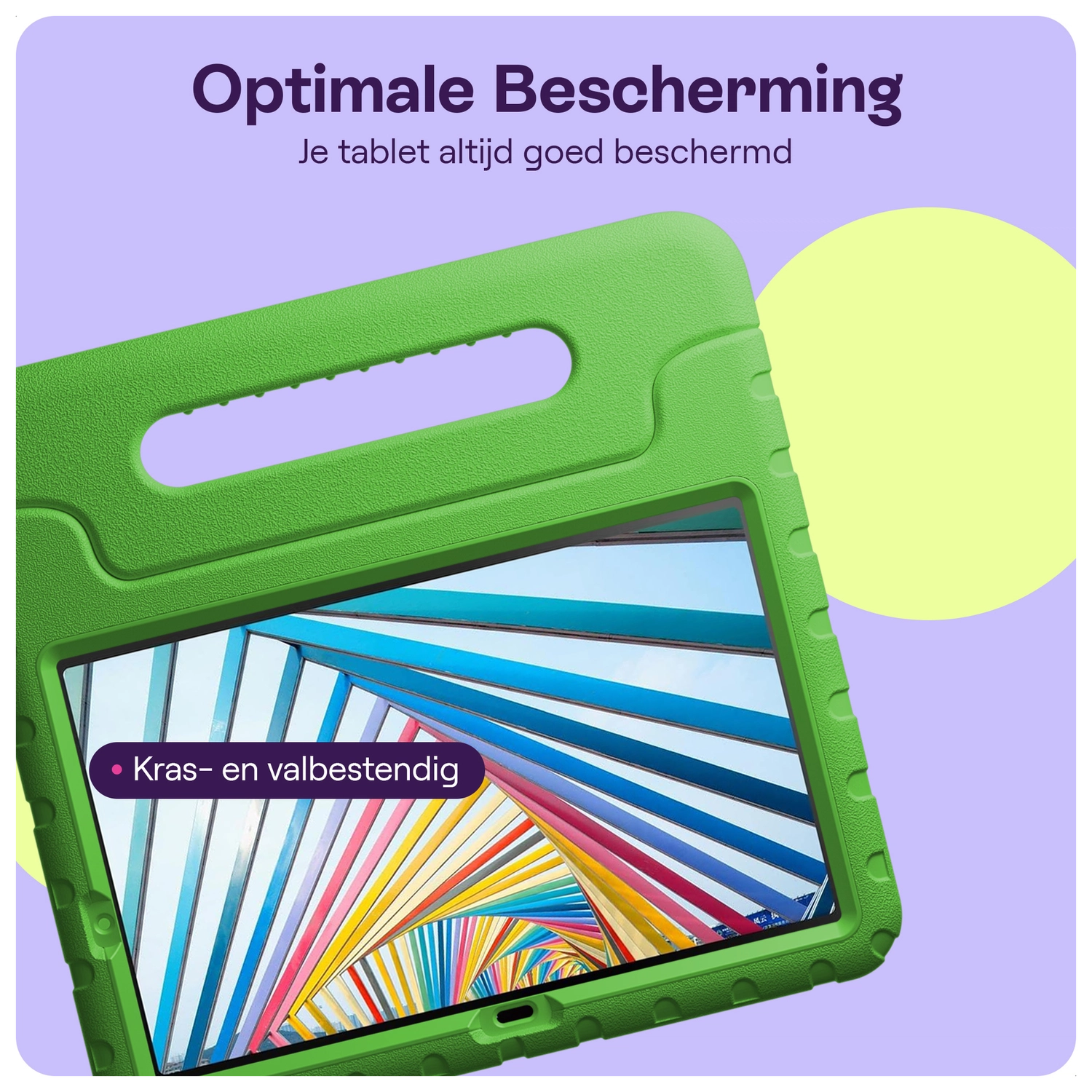 HappyCase Lenovo Tab M10 Gen 4 (2025) Kinder Tablethoes met Handvat Groen afbeelding 4