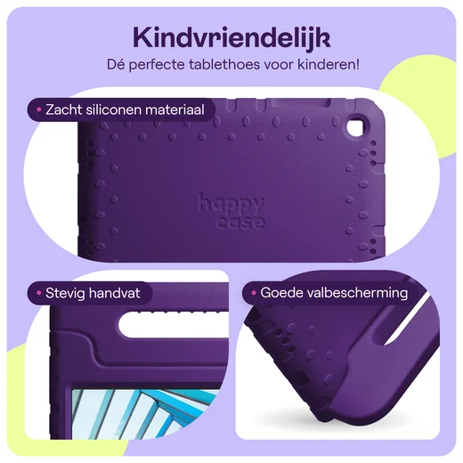 HappyCase Lenovo Tab M10 Gen 4 (2025) Kinder Tablethoes met Handvat Paars afbeelding 2