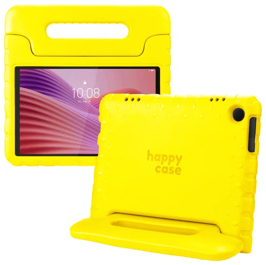 HappyCase Lenovo Tab M10 Gen 4 (2025) Kinder Tablethoes met Handvat Geel afbeelding 1