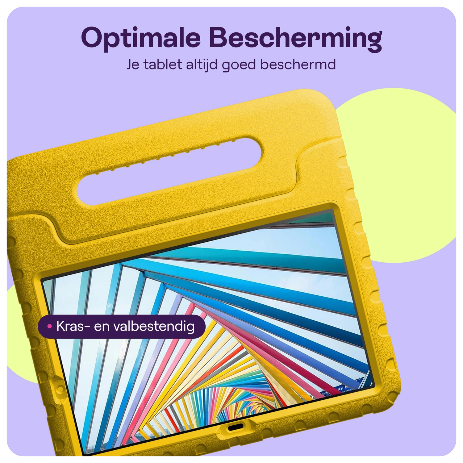 HappyCase Lenovo Tab M10 Gen 4 (2025) Kinder Tablethoes met Handvat Geel afbeelding 4