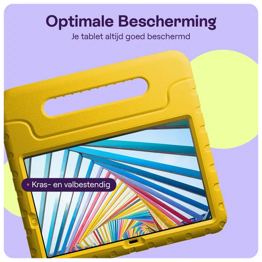 HappyCase Lenovo Tab M10 Gen 4 (2025) Kinder Tablethoes met Handvat Geel afbeelding 4