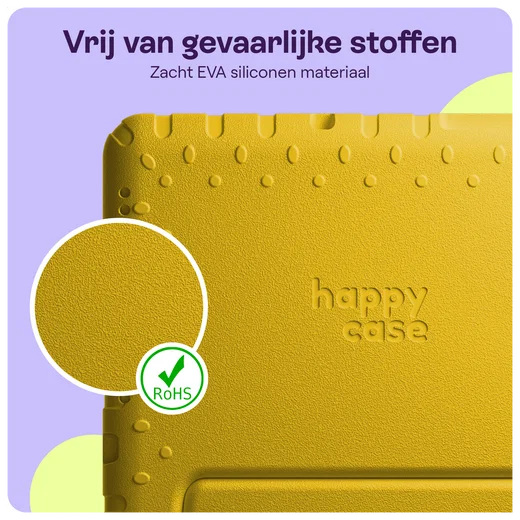 HappyCase Lenovo Tab M10 Gen 4 (2025) Kinder Tablethoes met Handvat Geel afbeelding 5