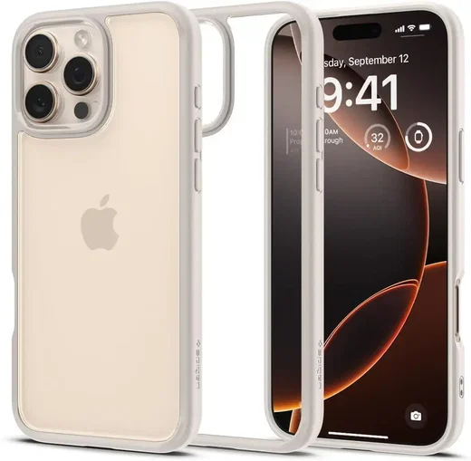 Spigen Ultra Hybrid Apple iPhone 16 Pro Hoesje Back Cover Titanium afbeelding 1