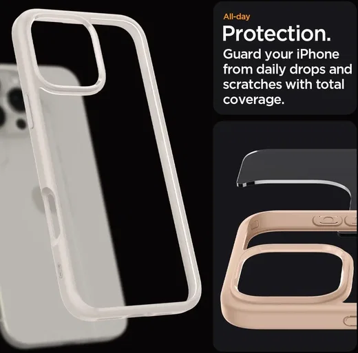 Spigen Ultra Hybrid Apple iPhone 16 Pro Hoesje Back Cover Titanium afbeelding 3