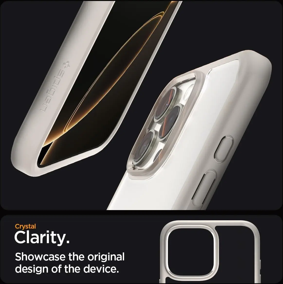 Spigen Ultra Hybrid Apple iPhone 16 Pro Hoesje Back Cover Titanium afbeelding 4