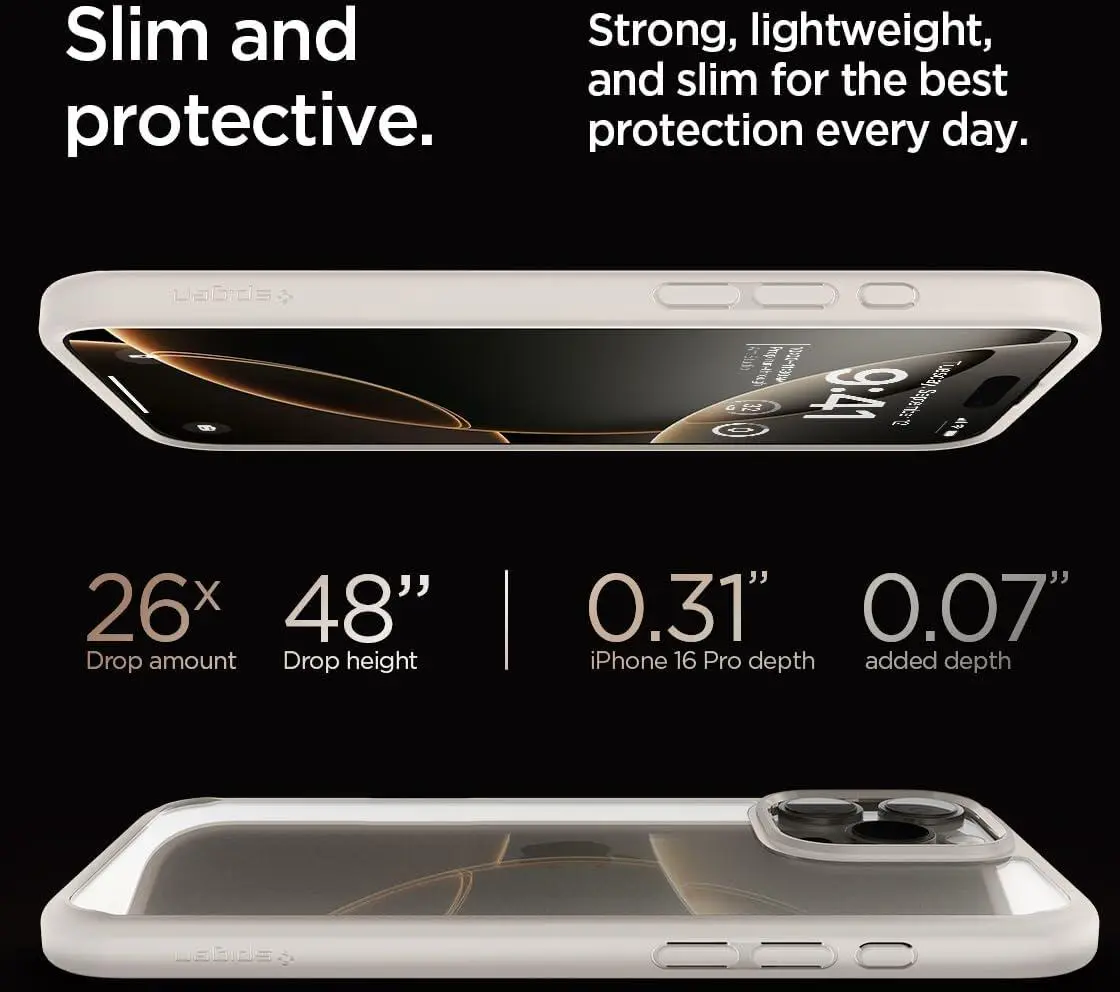 Spigen Ultra Hybrid Apple iPhone 16 Pro Hoesje Back Cover Titanium afbeelding 5