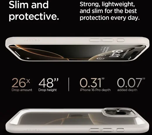 Spigen Ultra Hybrid Apple iPhone 16 Pro Hoesje Back Cover Titanium afbeelding 5