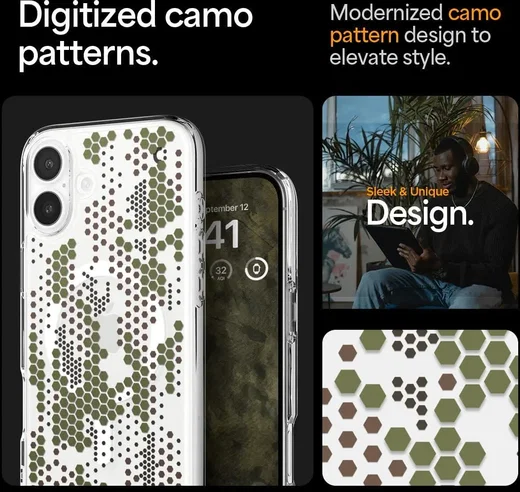 Spigen Ultra Hybrid MagFit Apple iPhone 16 Plus Hoesje MagSafe Digital Camo afbeelding 2