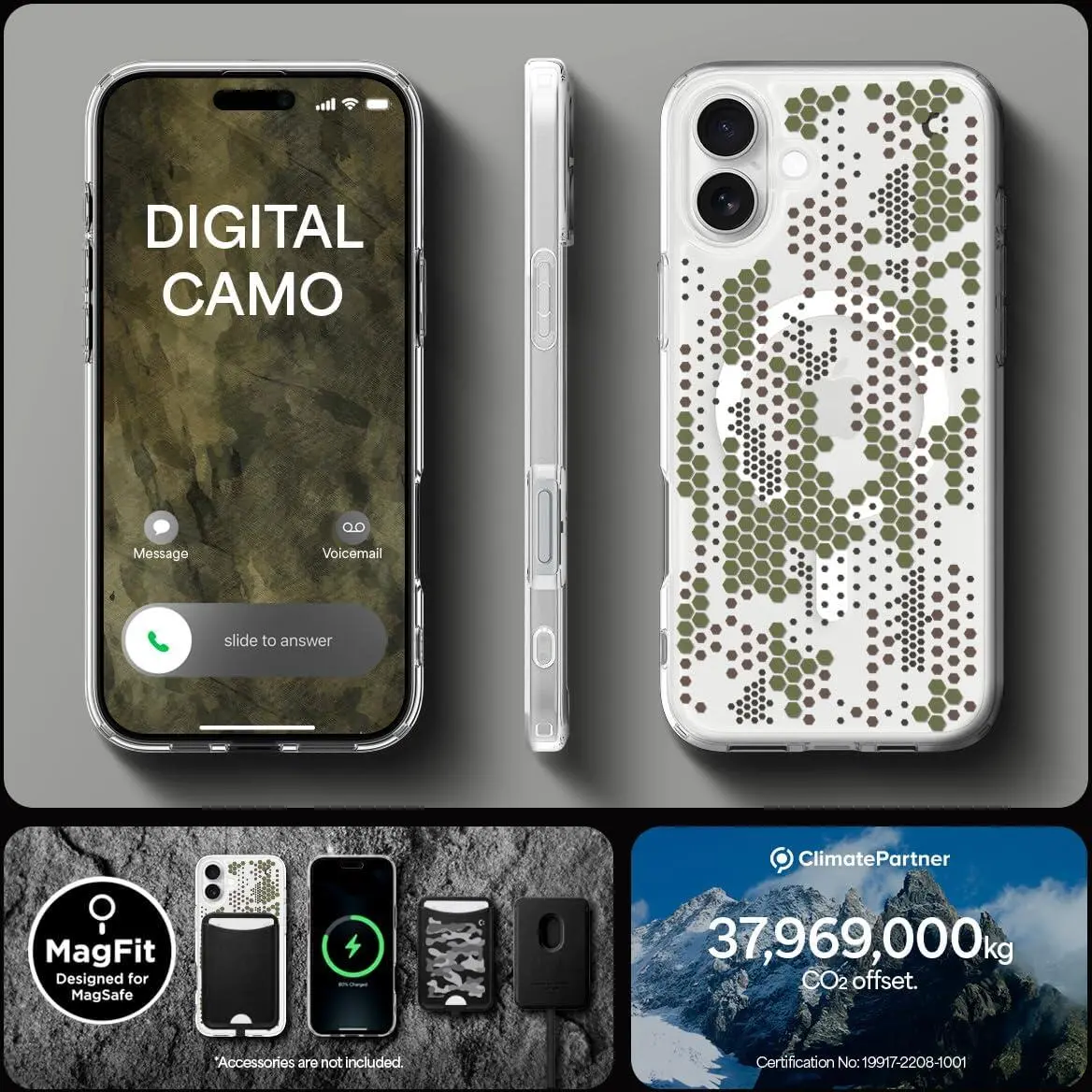 Spigen Ultra Hybrid MagFit Apple iPhone 16 Plus Hoesje MagSafe Digital Camo afbeelding 4