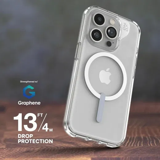 ZAGG Crystal Palace Snap iPhone 15 Pro Hoesje MagSafe Back Cover Transparant afbeelding 5