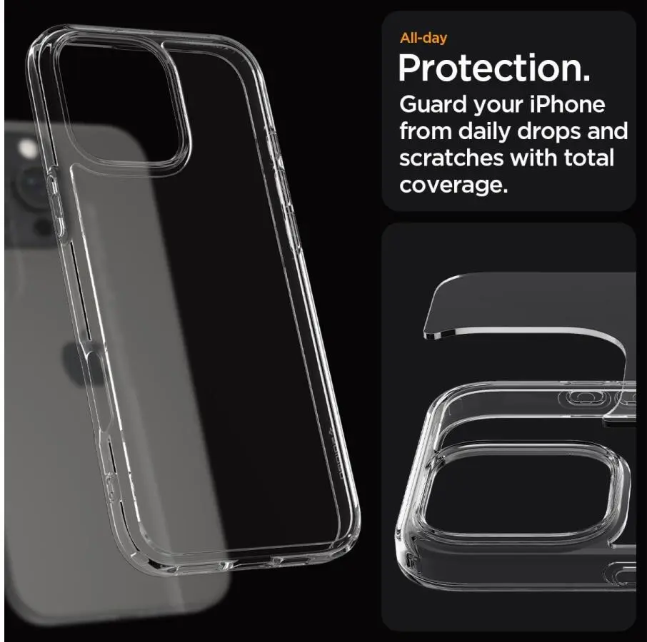 Spigen Crystal Hybrid Apple iPhone 16 Pro Hoesje Back Cover Transparant afbeelding 4