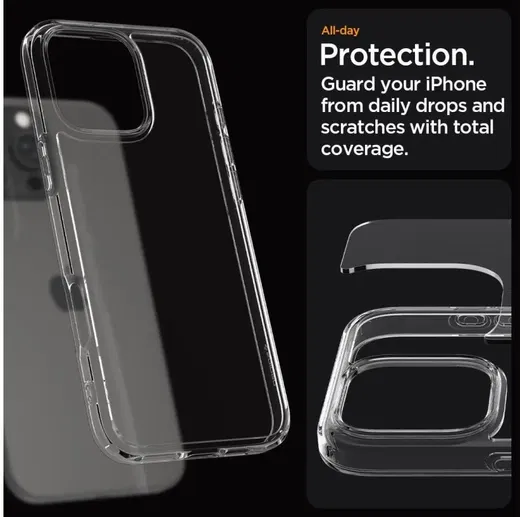 Spigen Crystal Hybrid Apple iPhone 16 Pro Hoesje Back Cover Transparant afbeelding 4
