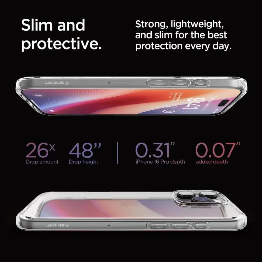 Spigen Crystal Hybrid Apple iPhone 16 Pro Hoesje Back Cover Transparant afbeelding 5