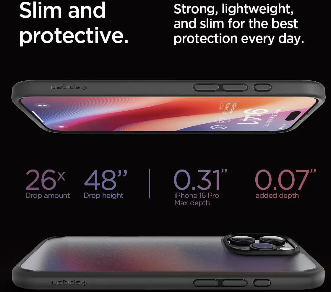 Spigen Ultra Hybrid Apple iPhone 16 Pro Max Hoesje Back Cover Frost Zwart afbeelding 6