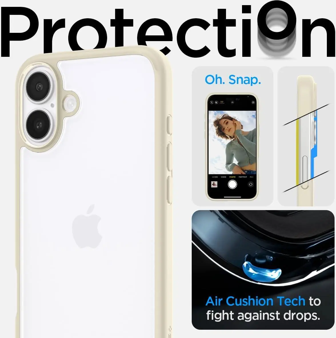 Spigen Ultra Hybrid Apple iPhone 16 Plus Hoesje Back Cover Beige afbeelding 2
