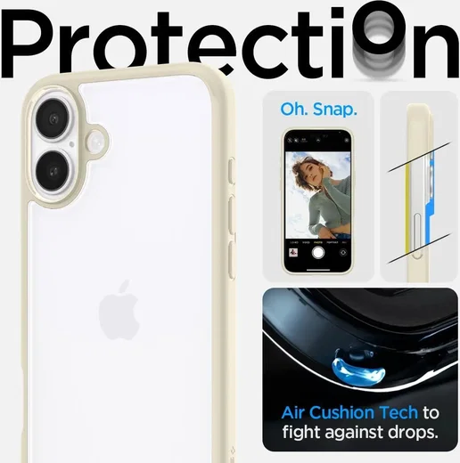 Spigen Ultra Hybrid Apple iPhone 16 Plus Hoesje Back Cover Beige afbeelding 2