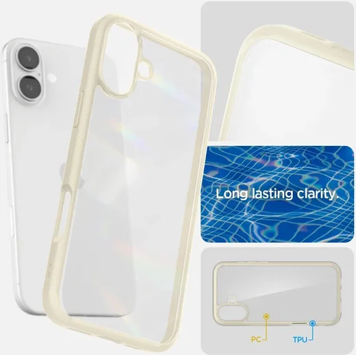 Spigen Ultra Hybrid Apple iPhone 16 Plus Hoesje Back Cover Beige afbeelding 3