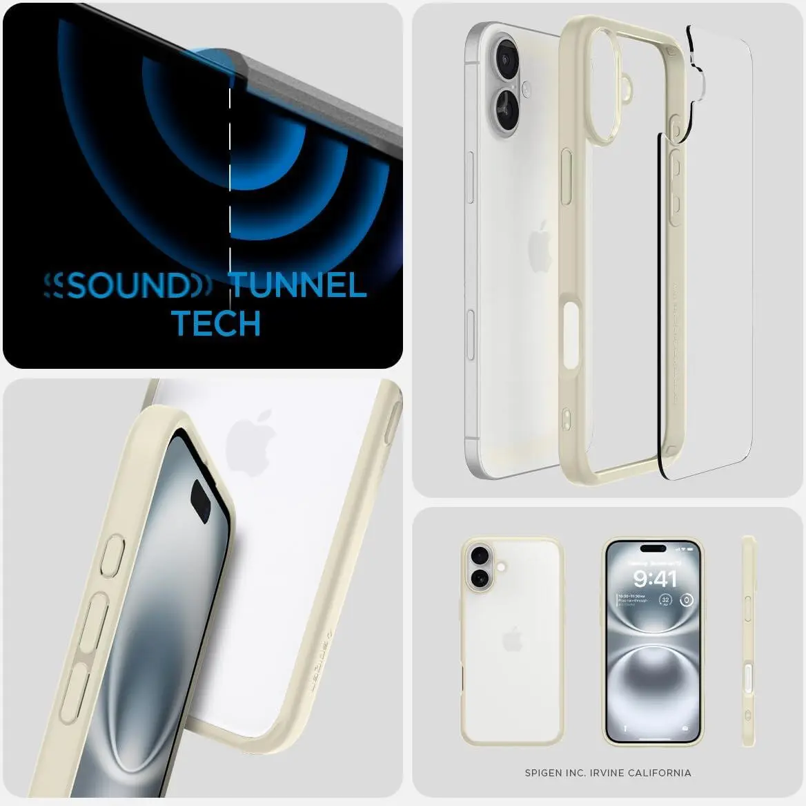 Spigen Ultra Hybrid Apple iPhone 16 Plus Hoesje Back Cover Beige afbeelding 5