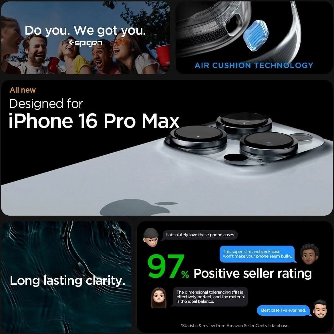 Spigen Crystal Hybrid Apple iPhone 16 Pro Max Hoesje Back Cover Blauw afbeelding 3