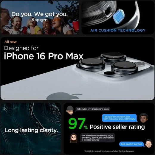 Spigen Crystal Hybrid Apple iPhone 16 Pro Max Hoesje Back Cover Blauw afbeelding 3