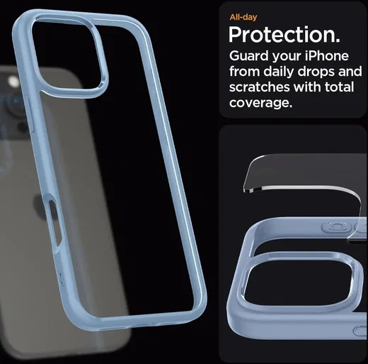Spigen Crystal Hybrid Apple iPhone 16 Pro Max Hoesje Back Cover Blauw afbeelding 4