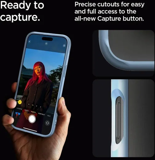 Spigen Crystal Hybrid Apple iPhone 16 Pro Max Hoesje Back Cover Blauw afbeelding 6