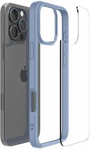 Spigen Crystal Hybrid Apple iPhone 16 Pro Max Hoesje Back Cover Blauw afbeelding 7