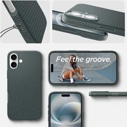 Spigen Liquid Air Apple iPhone 16 Plus Hoesje Back Cover Groen afbeelding 5