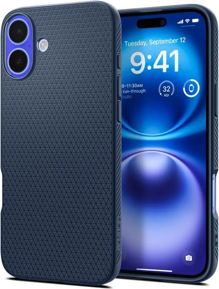 Spigen Liquid Air Apple iPhone 16 Plus Hoesje Back Cover Blauw afbeelding 1
