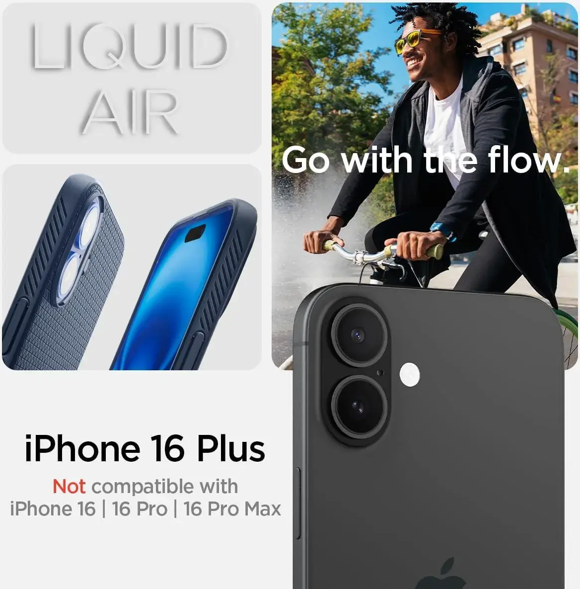 Spigen Liquid Air Apple iPhone 16 Plus Hoesje Back Cover Blauw afbeelding 2