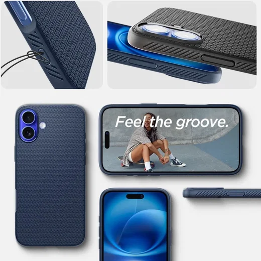 Spigen Liquid Air Apple iPhone 16 Plus Hoesje Back Cover Blauw afbeelding 4