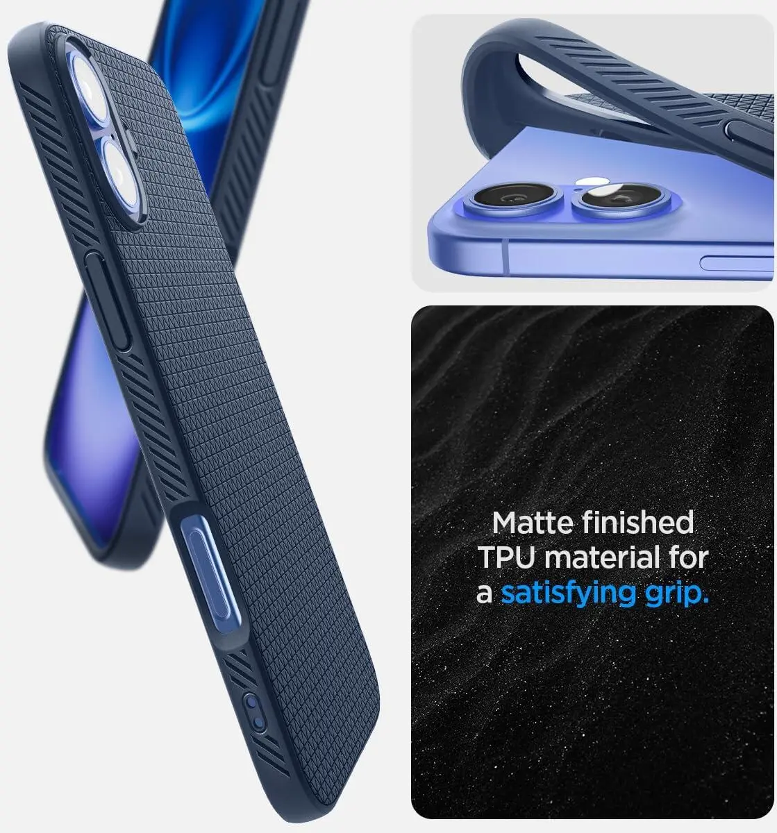Spigen Liquid Air Apple iPhone 16 Plus Hoesje Back Cover Blauw afbeelding 6