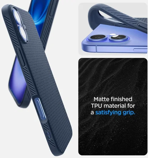 Spigen Liquid Air Apple iPhone 16 Plus Hoesje Back Cover Blauw afbeelding 6