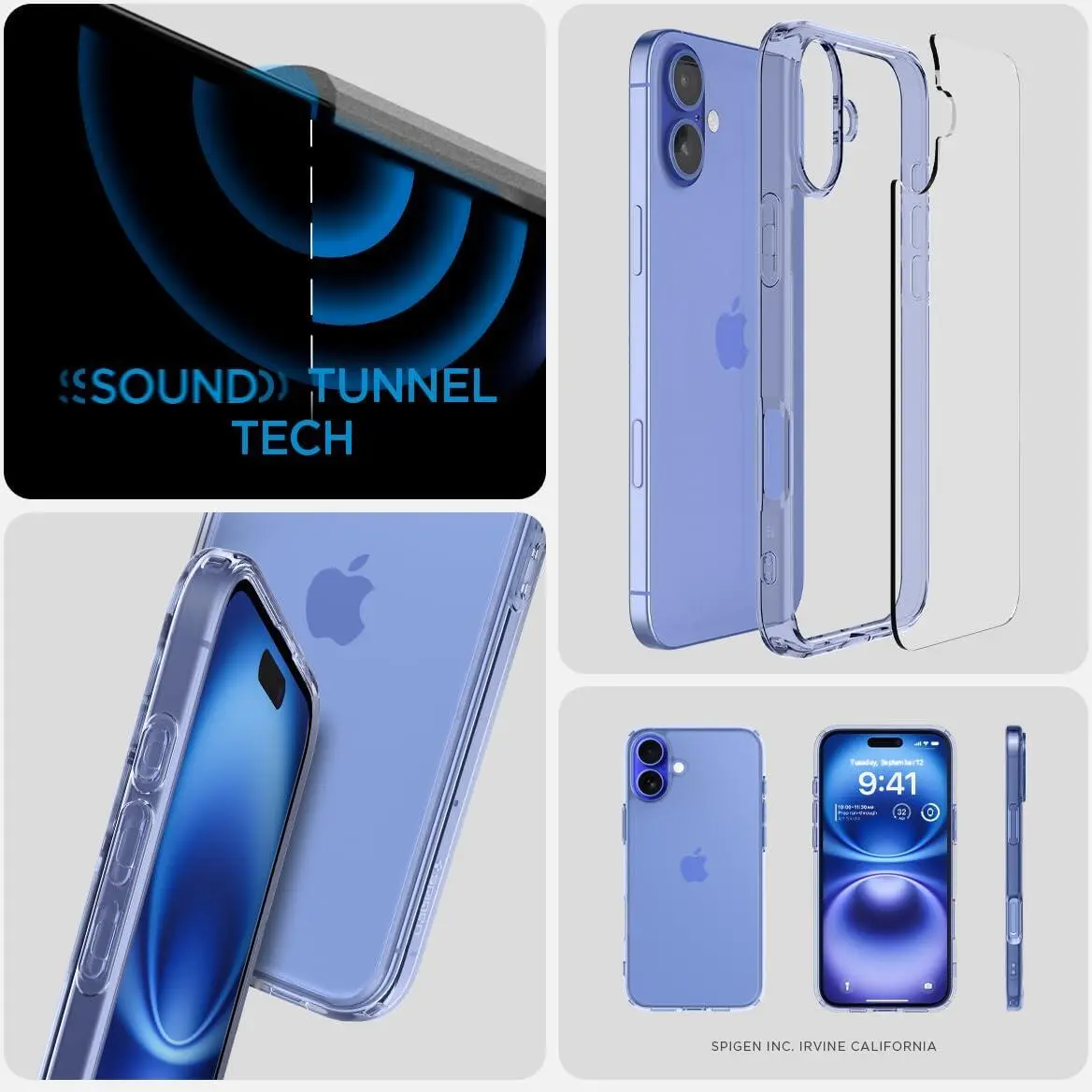 Spigen Crystal Hybrid Apple iPhone 16 Plus Hoesje Back Cover Blauw afbeelding 5