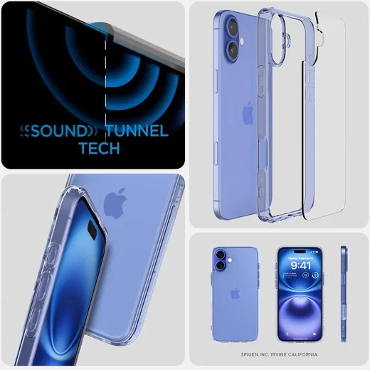 Spigen Crystal Hybrid Apple iPhone 16 Plus Hoesje Back Cover Blauw afbeelding 5