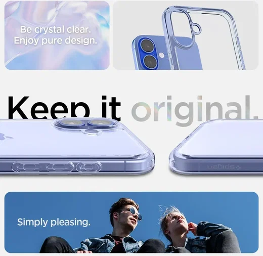 Spigen Crystal Hybrid Apple iPhone 16 Plus Hoesje Back Cover Blauw afbeelding 7
