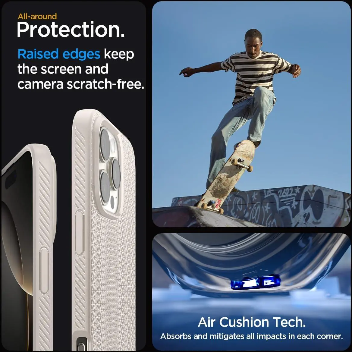 Spigen Liquid Air Apple iPhone 16 Pro Hoesje Back Cover Titanium afbeelding 6