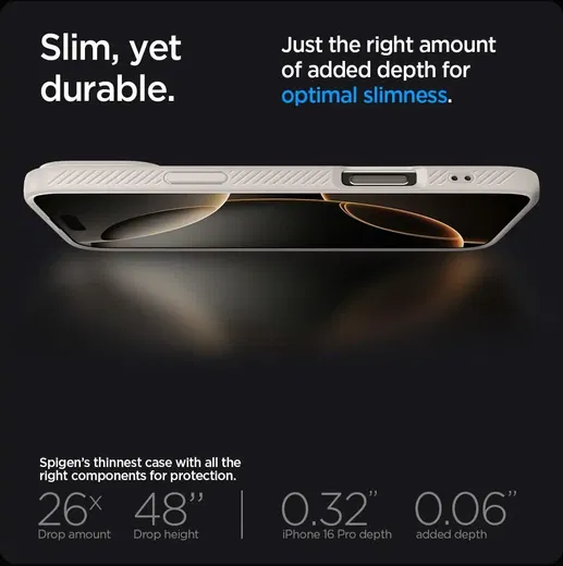 Spigen Liquid Air Apple iPhone 16 Pro Hoesje Back Cover Titanium afbeelding 7