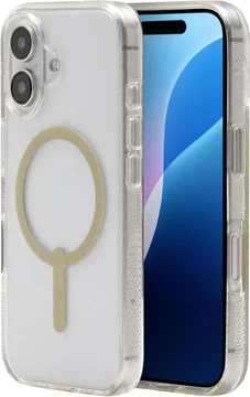 ZAGG Milan Snap Apple iPhone 16 Hoesje MagSafe Back Cover Goud Glitter