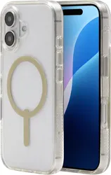 ZAGG Milan Snap Apple iPhone 16 Hoesje MagSafe Back Cover Goud Glitter afbeelding