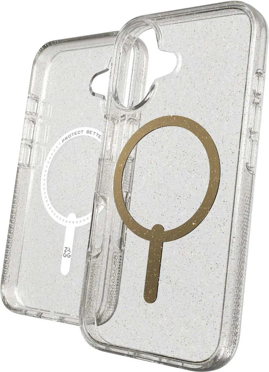 ZAGG Milan Snap Apple iPhone 16 Hoesje MagSafe Back Cover Goud Glitter afbeelding 8
