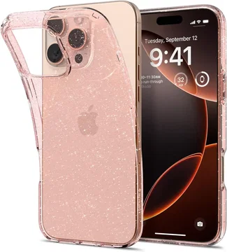 Spigen Liquid Crystal Apple iPhone 16 Pro Hoesje Back Cover Roze Glitter